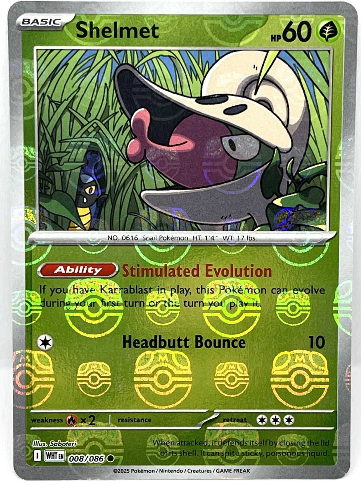 Shelmet (Master Ball Pattern) - SV: White Flare (WHT)